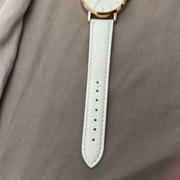 EUC White Leather Rose Gold Watch - Picture 3 of 6